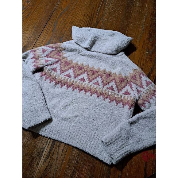 Small Kaisley Long Sleeve Turtleneck Grey Pink Tan Soft Sweater Shirt Pullover - Picture 4 of 4